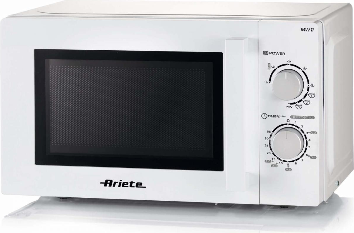 Ariete Forno a Microonde Combinato Capacità 20 Litri Potenza 700W con  Grill, Timer e Piatto Girevole colore Bianco - 00C095200AR0