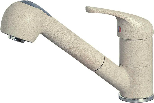 Rubinetto Cucina Con Doccetta Estraibile.Crolla Miscelatore Cucina Con Doccetta Estraibile Rubinetto Monocomando Lavello Finitura Granito Colore Bianco Antico 7070gr62