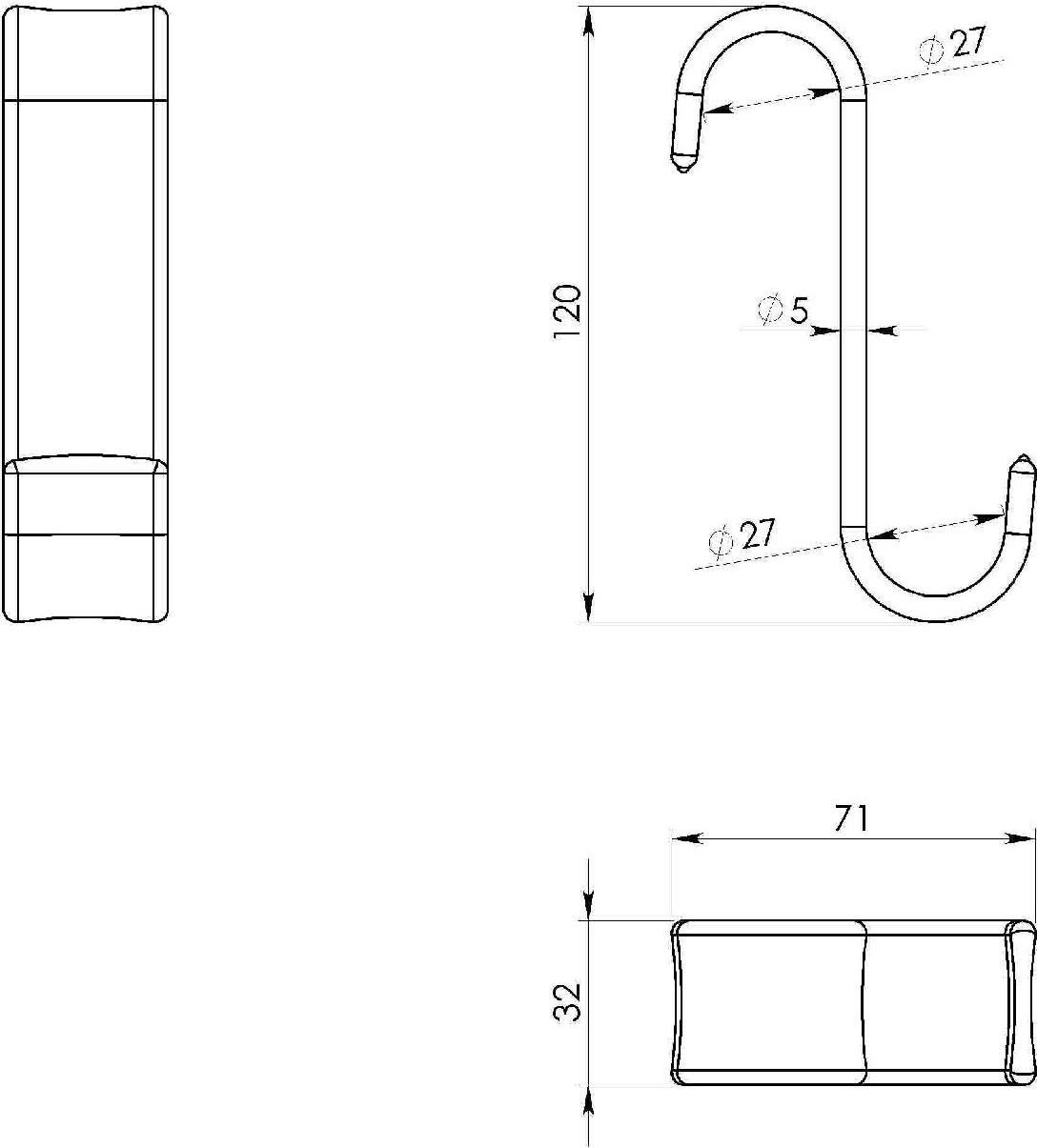 GANCIO APPENDIABITI BIANCO PER TERMOARREDO, MERLINO