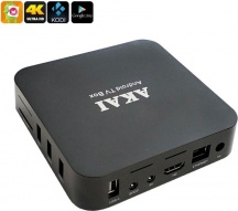 Akai AKSB28 Smart TV Box Android TV Box 8 GB con Telecomando Nero