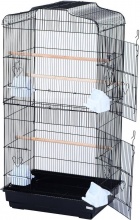 AllMyPets Voliera per Uccelli da Esterno in Legno di Abete 80.5x57x158.5cm  Grigio Chiaro