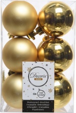 Amicasa 9021830 Palline per Albero di Natale 12pz D. 6cm Sfera Mix Gold
