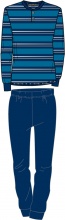 Blanco Raya S8M001 Pigiama Uomo Cotone 100% Maglietta e Pantalone Tg. XL Azzurro