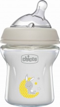 CHICCO 81211 300 Natural Feeling Biberon Anticolica 150 ml Flusso Lento in Silicone Neutro