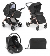 Cam 877019 C952 FLUIDO EASY - Passeggino Trio Leggero Compatto Pieghevole 0- 4 Anni Nero