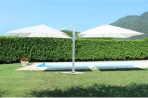 VivaGarden OM807220 Ombrellone da Giardino Doppio 3x3 Archimede Alluminio m 3x3 m 3x3 Bianco