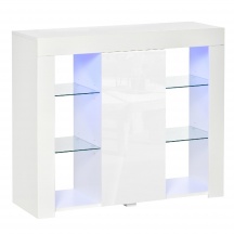 DecHome 146838 Credenza Moderna con Mensole in Vetro Bianco