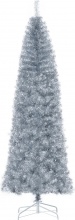 DecHome 369V02 Albero di Natale Artificiale Alto e Stretto 210cm Argento