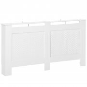 DecHome 63820 Copritermosifone in Legno a Griglia Bianco 151.5x82x19cm