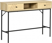 DecHome DH83747 Tavolino Consolle in Legno e Metallo con 2 Cassetti 110x29.5x78cm