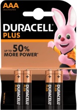 Duracell LR03MN2400 Blister 4 Pile Batterie AAA 4 pezzi Plus Power