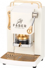 Faber Coffee PROMINIWHITEBASOTT Macchina da Caff Pro Mini Deluxe Pure White Ottone