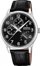 Festina F20278-C Orologio da Uomo 41,5 mm Cinturino Pelle Nero Quadrante Nero