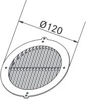 Franke 112.0040.374 Griglia per Cappa Circolare di Uscita Accessorio  120 mm