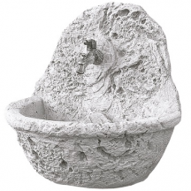 GDLC 531665 Fontana da Giardino Capri a Parete in Granulato di Pietra Bianco