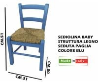 Giaquinto Salvatore BABY PAGLIA_BLU Sedia bambini legno  paglia 31x30x51h cm Blu BABY