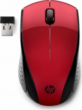 HP 7KX10AA#ABB Mouse Ottico RF Wireless Nero Rosso