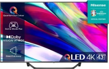 Hisense 43A7KQ Smart TV 43" 4K Ultra HD QLED Vidaa DVBT2CS2 Classe G WiFi Nero