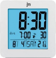 JM JD-9035B Sveglia Digitale Radiocontrollata Calendario e Temperatura Bianco