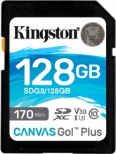 KINGSTON SDG3128GB Scheda di Memoria 128 GB SDXC Classe 10  Canvas Go! Plus