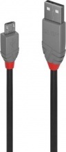 LINDY 36732 1M USB 2.0 Cable Cavo USB USB A Micro-USB B Nero Grigio