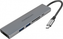 Mediacom MD-C312 USB-C To Hdmi+2 Porte USB 3+Card Reader e Power Delivery 100W