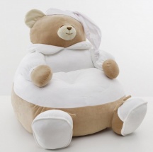 NANAN 39036G Pouf a forma di Orso Poltroncina per Bambini colore Bianco - Tato