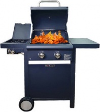 Ompagrill Barbecue a Gas da Giardino con Pietra Lavica BBQ da Esterno con  Termometro colore Nero - GAS4936