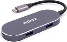 Nilox NXDSUSBC01 MINI DOCKING STATION HDMI 3USB PD USB 3 Argento
