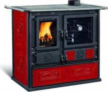 Nordica Extraflame 7015213 Cucina a Legna Forno 8.8 kW Bordeaux Rosa 5.0 Vst Ceramica