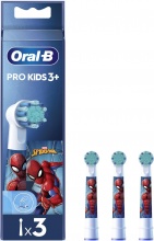 Oral-B 05091 Testine Di Ricambio Pro Kids con Spiderman 3 Testine