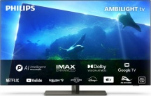 Philips 48OLED818 Smart TV 48" 4K UHD OLED Android DVBT2S2 Classe G HDR10 Nero