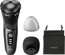Philips S334313 Rasoio Elettrico Wet & Dry SkinProtect Nero Grigio Serie 3000
