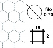 Sidex 107146 Rete Tripla Torsione mm 16x2 (0,70)xcm 100