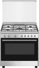 Smeg CX91GM Cucina a Gas 5 Fuochi Forno Elettrico Ventilato 90x60 cm colore Inox