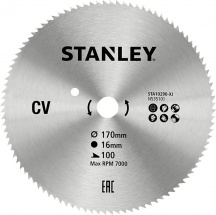Stanley STA10215 Lama per sega circolare  190 mm 100 denti in acciaio