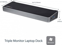 StarTech USB3DOCKH2DP Docking Station Notebook replicatore di porte USB 3.0