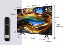 TCL 43P79B Smart TV 43 Pollici 4K Ultra HD Display LED Google TV Titanio