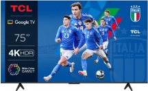 TCL 75P79B Smart TV 75" 4K Ultra HD LED Google TV DVBT2CS2 Classe F Titanio