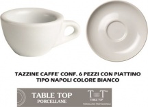 Table Top TAB1196-6 Tazzine Caffe cf 6 pezzi con Piatto cc 0,6 Napoli
