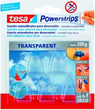 Tesa 58900-00014-02 Powerstrips 5 Ganci Autoa  Trasparente Confezioni 10