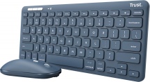 Trust 24938 Tastiera PC Wireless QWERTY Bluetooth 1200 DPI con Mouse Blu