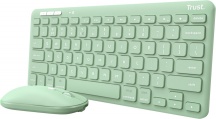 Trust 24943 Tastiera PC Wireless QWERTY Bluetooth 1200 DPI con Mouse Verde