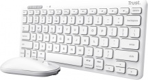 Trust 25074 Tastiera PC Wireless QWERTY Bluetooth 1200 DPI con Mouse Bianco