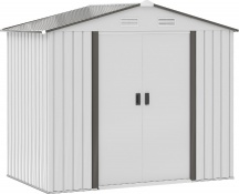 VivaGarden 030WT-845 Casetta Porta Utensili Acciaio 213x130x185 cm Bianco