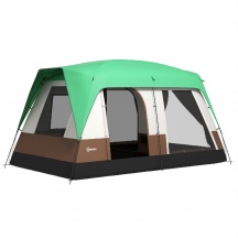 VivaGarden 21V0GN Tenda da Campeggio 4 Posti Impermeabile 490x305x225 cm Verde