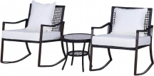 VivaGarden 863030 Set 2 Poltroncine Dondolo Da Giardino CusciniTavolino Rattan