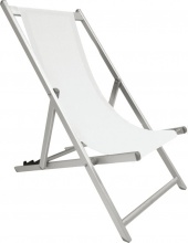 VivaGarden VIV199015 Sdraio da Spiaggia Pieghevole 108x57x83 cm Bianco  Summer