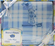 Blanco Raya PT6677 - 74x100Blu Copertina Neonato Culla Carrozzina Plaid Invernale 74x100 cm Blu PT6677