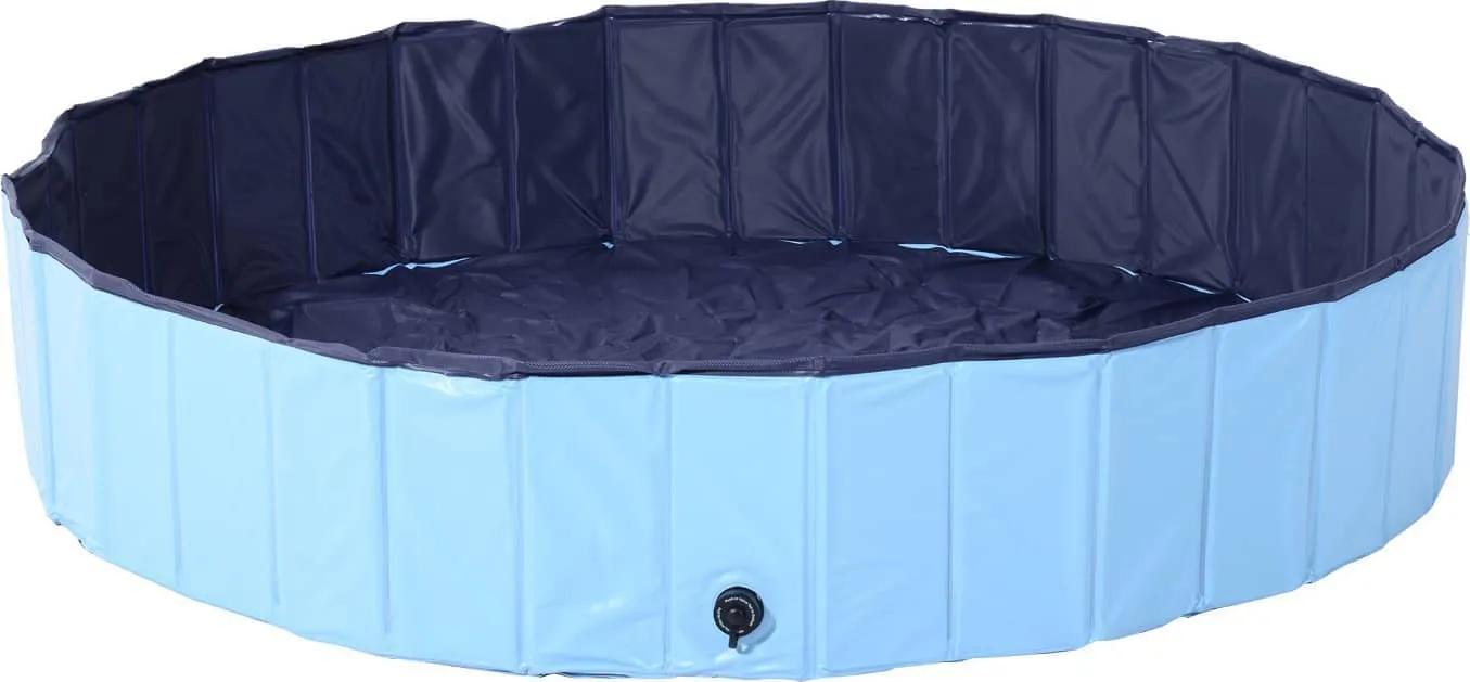 PawHut Piscina Pieghevole per Cani in PVC, Azzurro